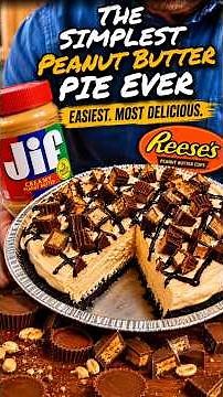 The EASIEST No-Bake Peanut Butter Pie EVER! 🥜🥧 Better Than Bakery Style! #PeanutButterPie