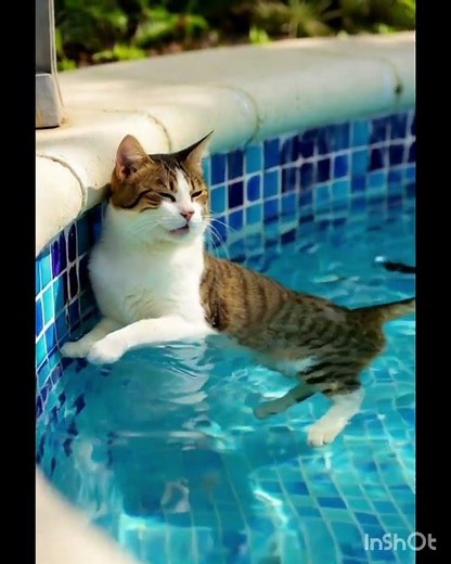 Cat - In Swimming pool