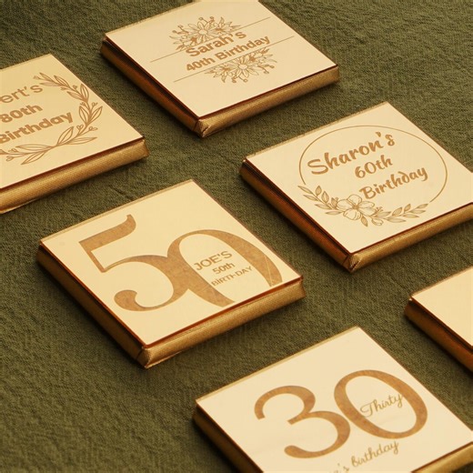 Birthday Party Chocolate Favors, Birthday Customized Mirror Chocolate Favors, Birthday Plexiglass Chocolate Favors, Birthday Favors Bulk - Etsy