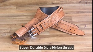 HILASON Western Right Hand Gun Holster Rig 44/45 Caliber Leather Cowboy