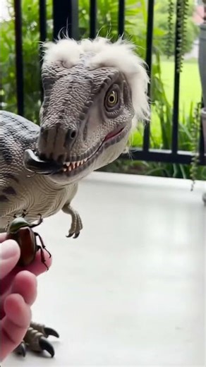 Watch My Pet Dinosaur Eat a Real Beetle! 🤯🦖