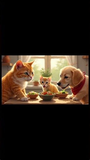 Cat And dog eating 😋.#funny #viral #cat#shorts