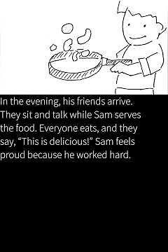 Story 24: Sam Learns to Cook for Friends (A0.2) | English Short Story for Beginners
