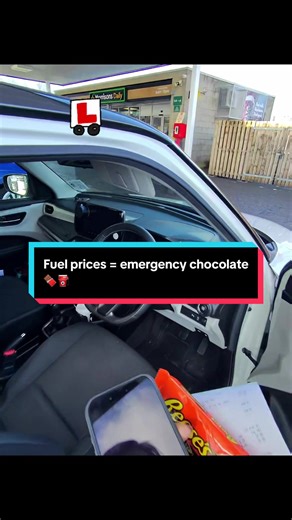 Fuel prices have me reaching for the emergency chocolate stash 🍫⛽️ Being a driving instructor means the car is always moving… Lessons all day. Petrol stations becoming my second home. At this point I feel like I should just set up a loyalty card with the pump 😅 Anyone else needing chocolate therapy when filling up lately? #drivinginstructor #fuel
