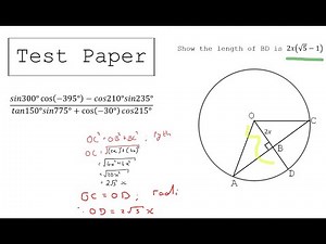 Grade 11 and 12 Trigonometry and Euclidean Geometry - Practice Test Examples