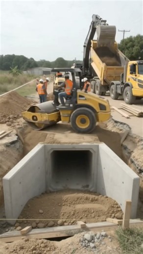 How They Built This Culvert. #CivilEngineering #Transformation #Shorts