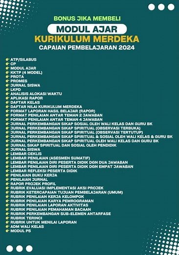 Ready Modul Ajar sesuai CP 032 tahun 2024 atau Capaian Pembelajaran Terbaru 2024 (CP 2024).