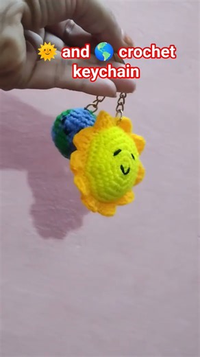 sun and Earth planet keychain ideas #crochet #viralshort #crochetaccessories #smallbusinessowner