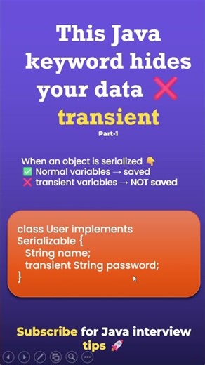 This Java keyword hides your data ❌ (transient)