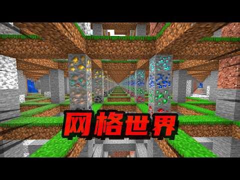 Minecraft Grid World Challenge: Whole World Turns into a Grid! 30-Minute Start, Endless Blocks