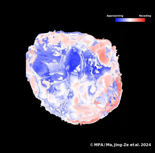 Betelgeuse's boiling surface may be why the red supergiant star looks like it is rotating in observations. See a Max Planck Institute for Astrophysics animation of the star's convection. Read more 👉 https://trib.al/DW2qhnZ Credit: MPA / Ma, Jung-Ze et al. 2024 | Space.com