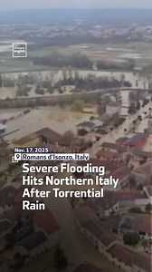 Heavy rain causes severe flooding in parts of northern Italy, as officials issue a yellow warning for six regions. #Italy | Al Arabiya English