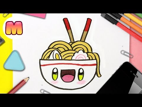 HOW TO DRAW KAWAII RAMEN - Easy Kawaii Drawings - Learn to Draw Kawaii Food