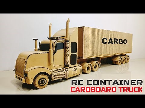 How to make an RC Container Trailer Truck from cardboard | DIY Cardboard RC Container Trailer Truck