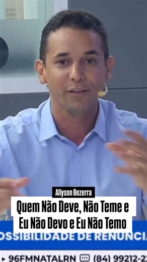 Wendel Costa | Notícia e Entretenimento on Instagram: "Um dia após as ações da Polícia Federal em Mossoró, o prefeito Allyson Bezerra esteve na Capital do RN para conceder entrevistas às redes de rádio e tv e que fizeram contato com o prefeito para os devidos esclarecimentos sobre o ocorrido. Durante entrevista ao Jornal Meio Dia RN da 96 FM, comandado por BG, Allyson afirmou, durante sabatina, que respeita as instituições, que acredita na Justiça e usou um jargão bem conhecido para dizer que nã