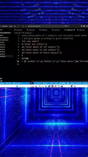 “Python Practical | Student Marks & Grade Program” #ProgrammingStudents #PythonShorts