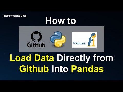 How to Load Data from Github into Pandas Dataframe