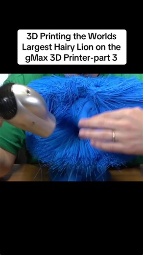 3D Printing the Worlds Largest Hairy Lion on the gMax 3D Printer-part 3