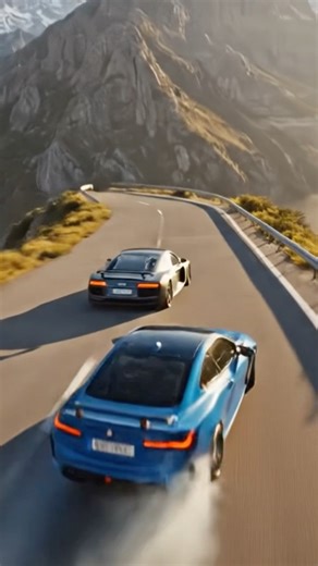 Audi R8 vs BMW M4 – Mountain Speed Clash! #fypシ #AudiR8 #BMWM4 #CarRace #YouTubeShorts #supercars