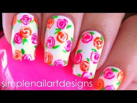 Neon Floral Nail Art Tutorial