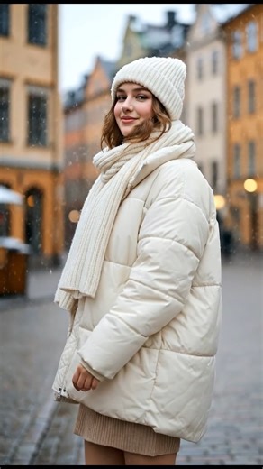 earopean Winter Fashion 2025: Puffer Jacket + Dress Outfits You NEED ❄️✨ #WinterOutfit #PufferJacket