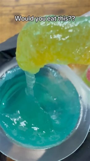 @poppincandyofficial on Instagram: "🦠🪱Would you eat these SLIMY GUMMY DIPPY WORMS?!🪱🦠 #instagood #viral #satisfying #asmr #explorepage #candies #funny #tastetest"