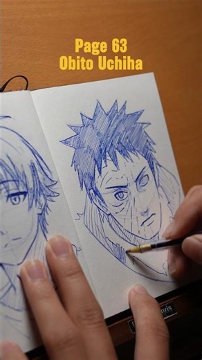 Drawing Obito Uchiha with a ball pen! #obitouchiha #narutoshippuden #obitodrawing