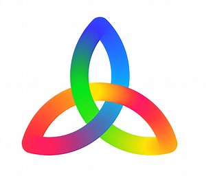 Colourful Vector illustration of Trinity Knot symbol for use as...