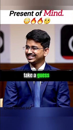 Present of mind 🔥🔥🔥 UPSC topper mock interview 👁👁 Drishti ias English 💥💥 #upsc #education #ias #ips