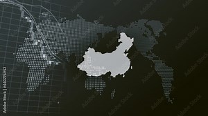 中国のモノトーンデジタル株価チャートイメージ