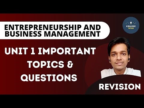 Entrepreneurship and small business management Important Topics | Unit 1 Revision