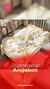 3D Gold Flower Printed Tablecloth – Elegant Floral Decor for Parties & Home