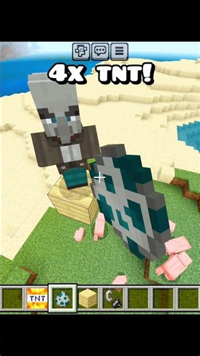 Minecraft 4x TNT vs Vindicators! #minecraft #shorts