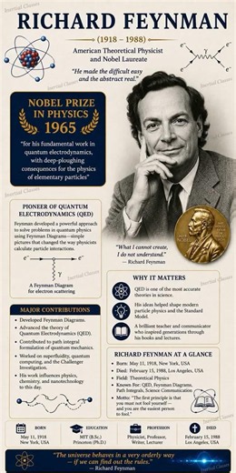 Richard Feynman ,Pioneer of Quantum Electrodynamics (QED) #inertialclasses #modernphysics #physics