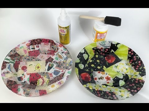 Mod Podge and Fabric Scraps Cute Serving Plates