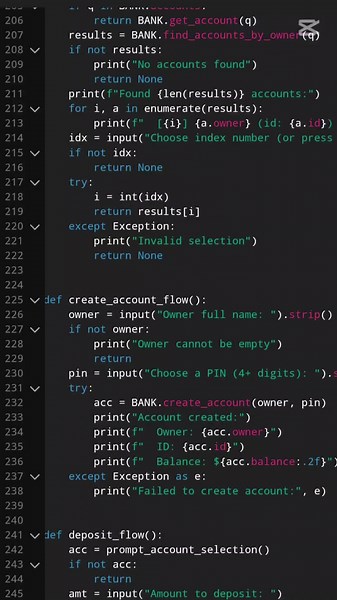 A simple Banking App using python