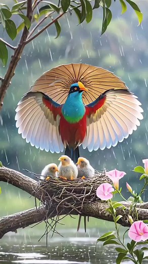 Guardian of the Nest: Nature's Rain Protection