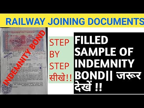 FILLED SAMPLE OF INDEMNITY BOND FOR RAILWAY||SURETY के Sign मे ये गलती मत करना!!हो जाओगे Disqualify