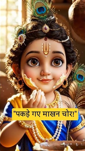 Gokul ke sabse bade Maakhan Chor ko kisne pakda? 🍯😱 #littlekrishna #trending #shorts