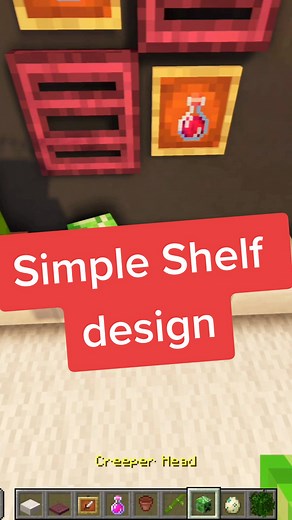 How to make a realistic shelf in Minecraft 🗿 // #minecrafttutorial #minecraft #tutorial #mcpe #minecraftmemeshacks #minecraftbuilding #minecraftbuildingideas