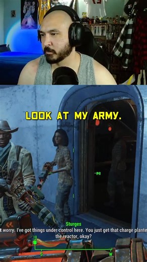 bizzzlekizzzle on Instagram: "The Minuteman ending in Fallout 4 is quite a wild ride. I’m supposed to take down the most technologically advanced group, The Institute, with their laser rifle wielding synths and coursers… with a ragtag group of people wearing flannels wielding pipe pistols… Such a great idea. #fallout #fallout4 #bethesdagamestudios"