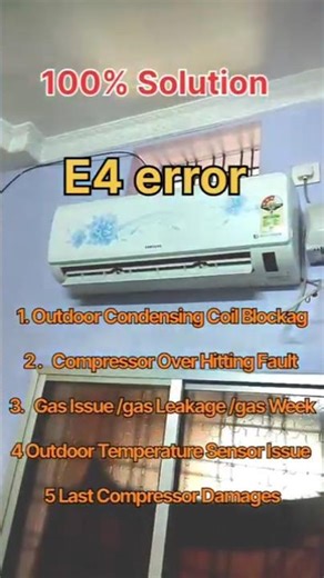 Samsung Inverter AC E4 error code theek Karen#AC#technician #electrical