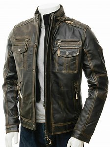 Mens Motorcycle Biker Vintage Distressed Brown Cafe Racer Real Leather Jacket - Etsy