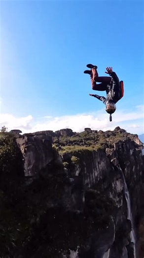 Carlos Pedro Briceño 🇻🇪 | Front flip BASE jump off Angel Falls 🇻🇪 — one of the most iconic and highest objects on Earth. This is the kind of jump you only get one... | Instagram