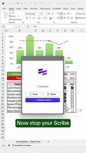 Creating Dynamic Target Charts in Excel with Scribe