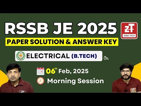 RSSB JE Electrical (Diploma) Paper Solution | RSMSSB JE Paper Analysis Answer Key | 6 Feb Morning
