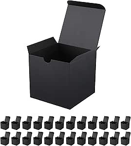 JINMING 25 Small Gift Boxes 2x2x2 Inches, Matte Black Gift Boxes Bulks for Mother's Day, Father's Day, Cupcake, Candy, Birthday, Groomsman Proposal Boxes for Light Gifts