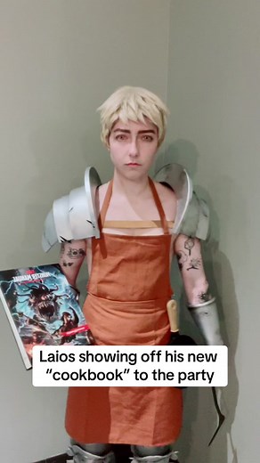 Full armor is very warm/ so my alt outfit for Lauos is an apron and booty shorts 😎 - #laiostouden #laios #dungeonmeshi #laioscosplay #deliciousindungeon #dnd #laiosdungeonmeshi #dungeonmeshicosplay #deliciousindungeoncosplay