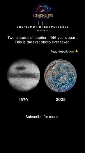 Jupiter’s First Photo Ever vs Today 😳🪐 (146 Years Apart)
