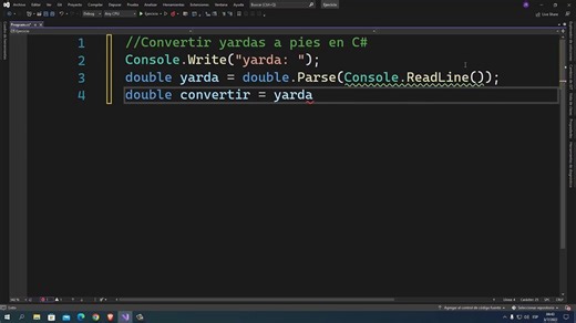 Convertir yardas a pies en C#